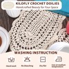 kilofly Crochet Cotton Lace Placemats Doilies 4pc, Oval, Beige, 7.8