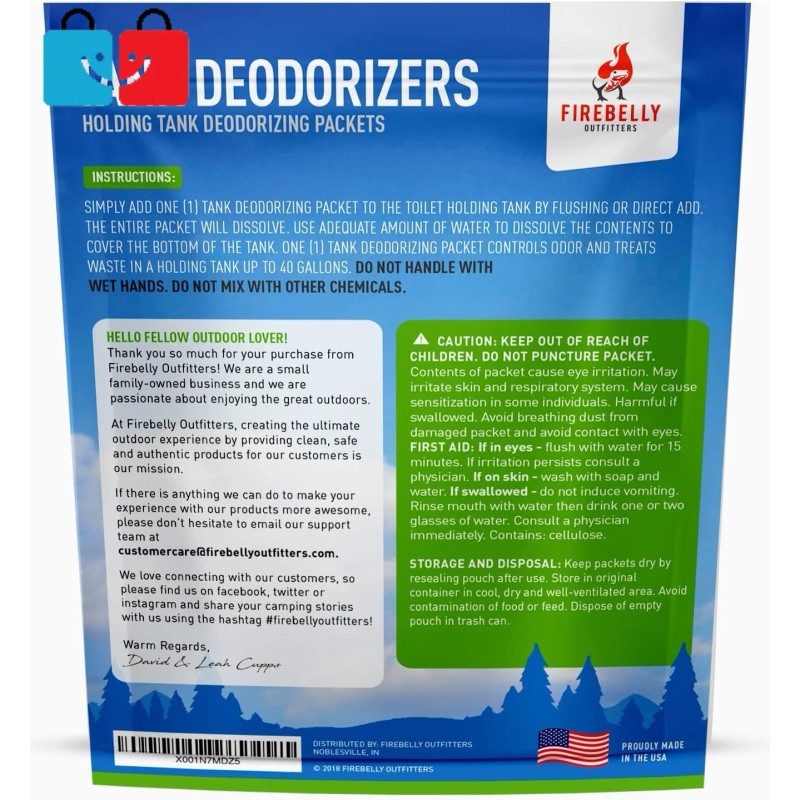 Firebelly Outfitters RV Holding Tank Deodorizer, Septic Tank Treatment, 20