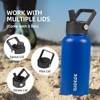 BJPKPK Botellas de Agua Aisladas con Popote y 3 Tapas,