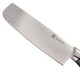 BambooMN Japanese Style Nakiri - Smooth Blade Black Handle - 1 Knife