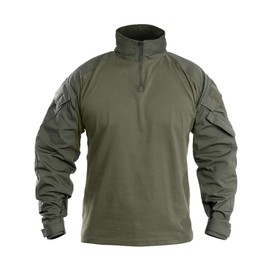 IDOGEAR SPORTS G3 Combat Shirts Men’s Tactical Shirt with Elbow Pads 1/4 Zipper Collar 2 Pockets Long Sleeves BDU Top for Airsoft Military Outdoor Clothing (Ranger Green, Medium)