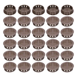 sourcing map 30Pcs 35mm/1.4in Air Vents Circular Soffit Vents, Drak Brown Plastic Soffit Vent Cover for Bathroom Home, Office, Kitchen, Cabinet, Wardrobe