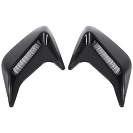 Air Flow Vent Hood 1 Pair Car Decorative Air Scoop Outlet Flow Intake Hood Vent Bonnet Universal DIY(black)