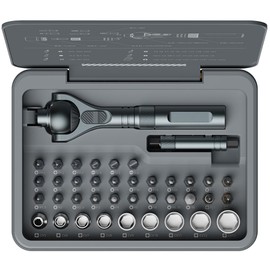 AtuMan 40 in 1 Ratchet Screwdriver Set with Detachable Handle, 180° Ratchet Head, 45-Tooth Mechanism, Magnetic Tool Kit with Case for Computer, Electronics Repair, Ideal for Home, DIY, and Maintenance