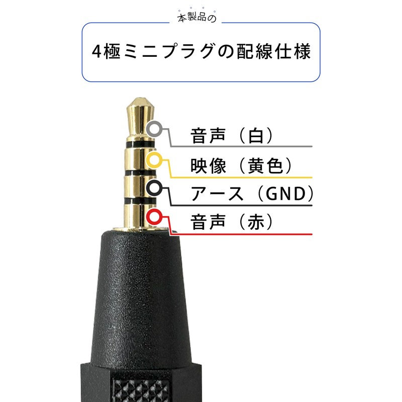Fuji Parts 4 Pole Mini Plug RCA Converter Cable, 4