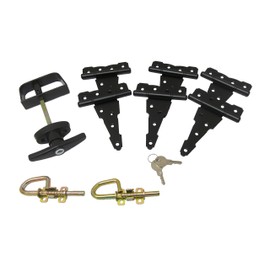 Shed Windows and More Double Door Colonial Hardware Kit (6" Hinges), Shed Hinges, T Handle, Barrel Bolts