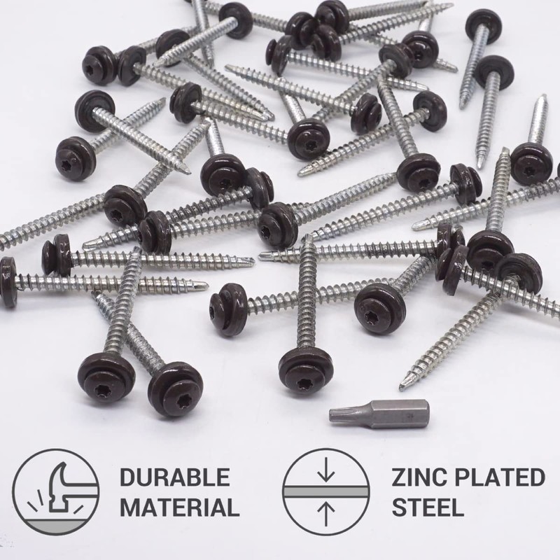 SKIR'CO (40 pcs) Metal Roofing Screws, 4.8 x 60 mm
