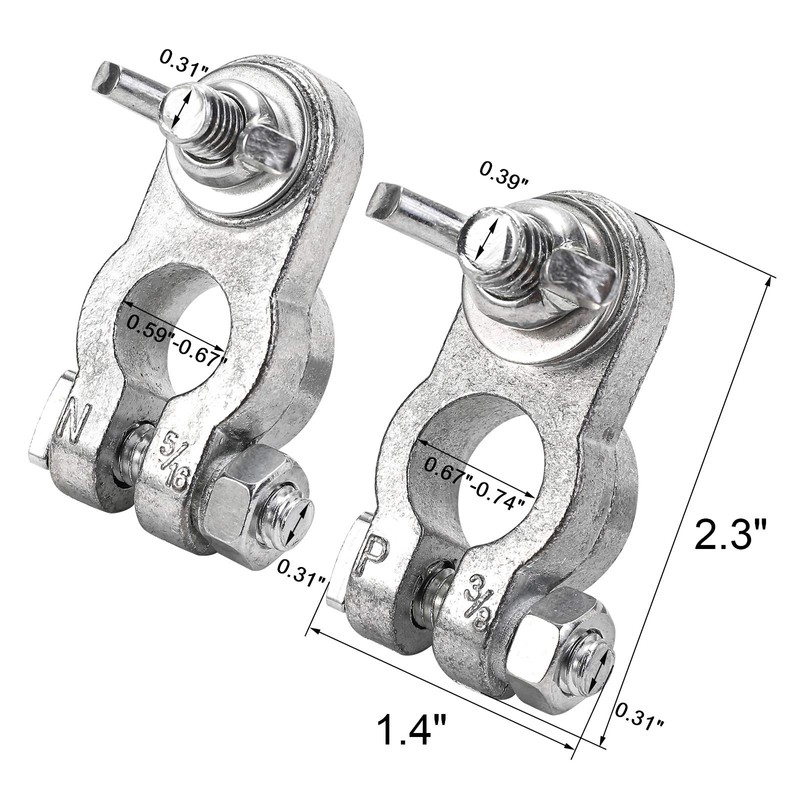 CZC AUTO Car Battery Terminal End with Wing Nut Terminal