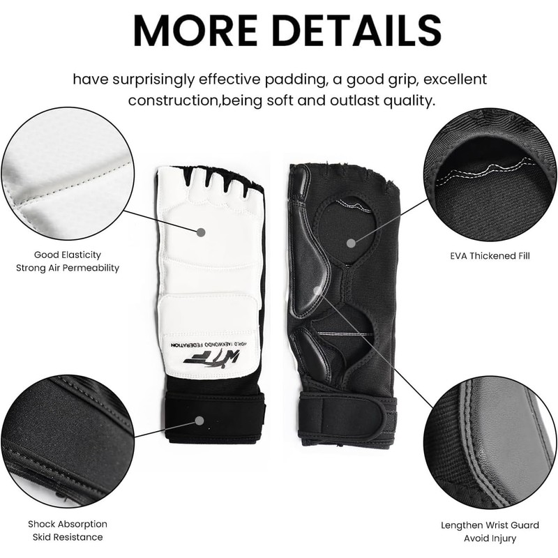 Karate Boxing Half-Finger Gloves and Foot Guards,Taekwondo Karate Gloves &