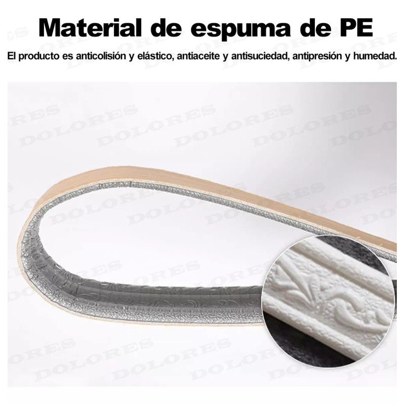 Dolores 2 Pcs Moldura 3d Zoclo Adherible Relieve Pared Puerta