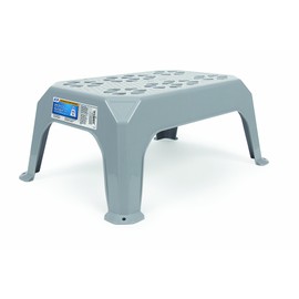 Camco Durable Large Step Stool - Textured Platform Surface to Help Prevent Slipping |Lightweight & Sturdy | Design Excellent for RVs, Trailers, Trucks| 400 lb. Capacity | 23" x 16" x 9 ¼" - Gray (43470)