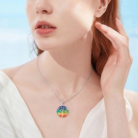 MONGAS Tree of Life Necklace Sterling Silver Chakra Tree of Life Pendant Necklace Tree of Life Jewelry for Women, Sterling Silver, No Gemstone