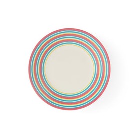 Spode Kit Kemp Salad Plate (Set of 4) | 9.3” Calypso Stripe Platter | Made from Porcelain | Dishwasher and Microwave Safe | Vibrant Dinnerware Ideal for Summer