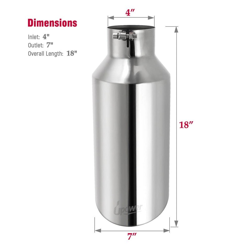 Upower 4" to 7" Diesel Exhaust Tips 4" inlet 7"