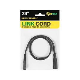 SUNPACK Daisy Chainable Link Cord, Black, 24" - Made for LED and T5 Lighting, Ideal for Linking Indoor Grow Lights