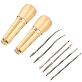 Canvas Leather Sewing Awl Needle with Copper Handle,Needles Sewing Awl Hand Stitcher Shoe Repair Tool Kit for Handmade Leather Sewing Tools Shoe and Leather Repair