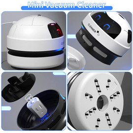 Tshiwort Portable Desk Vacuum Cleaner, Cordless Table Dust Vacuum, Keyboard Cleaning Tool, 1200mAh, USB Rechargeable