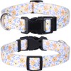 2 Pack Dog Collar Floral Adjustable Nylon Pet Collars for