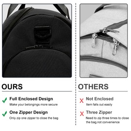 Convertible Garment Duffel Bag with Shoe Compartment,ZALUPRI Carry on Garment Bag for Men Women 2 in 1 Hanging Suitcase Suit Weekend Travel Bag, Black