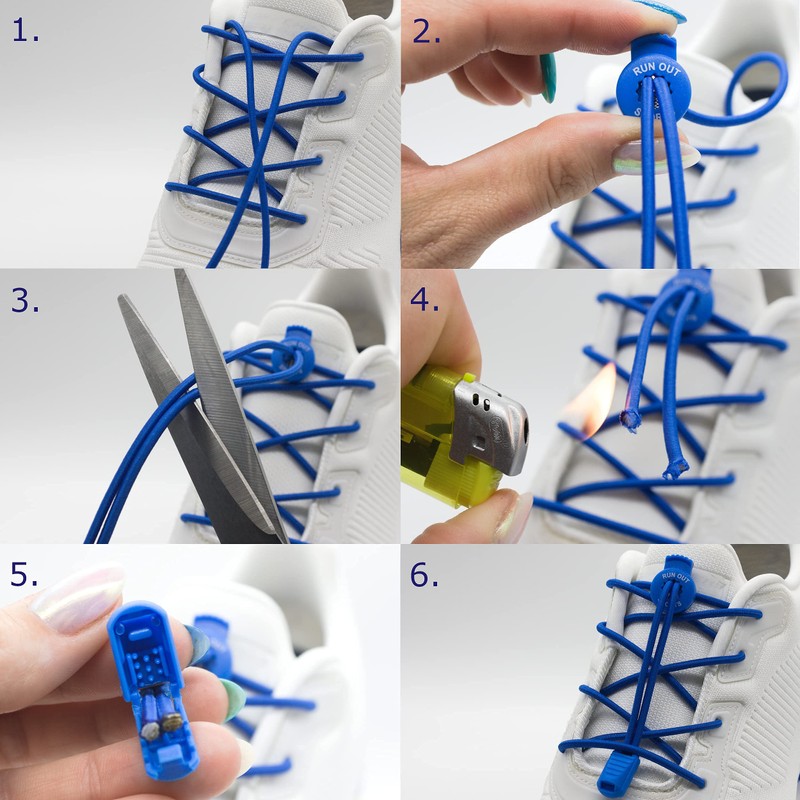 Run out sports Elastic Rubber Shoelaces without Tying - Quick