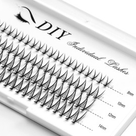 Individual Lashes C Curl Cluster Lashes Extension, Lash Clusters Mix8/10/12/14mm Individual Eyelashes Cluster Natural Faux Mink DIY Lash Extensions 80Pcs False Eyelashes (Individual, Magnolia)