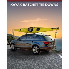 VIPARSPECTRA Ratchet Tie Down Straps, 1/4" Adjustable Rope Hangers [4 Pack, 12FT, 150 lbs/Pack], Heavy Duty Kayak Pulley System with Hooks for Garage Cargo Trucks Tents Grow Lights Various Lashing