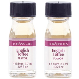 LorAnn Oils Super Strength Flavoring - Used For Candy Making, Flavoring, Baking, Hard Candy, & Flavor Oils - Bold, Natural Flavors 4X Stronger Than Extracts - English Toffee, Pack of 2, 0.125 fl oz