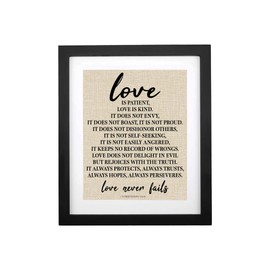 TOBOHU - 1 Corinthians 13, Love is Patient Love is Kind Love Never Fails Farmhouse Wall Sign