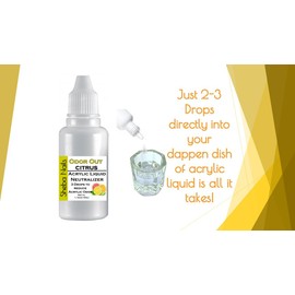 SHEBANAILS Odor Out Acrylic Liquid Neutralizer 1/2 oz (15ml) Citrus Scent- Minimizes Acrylic Liquid Monomer Odor