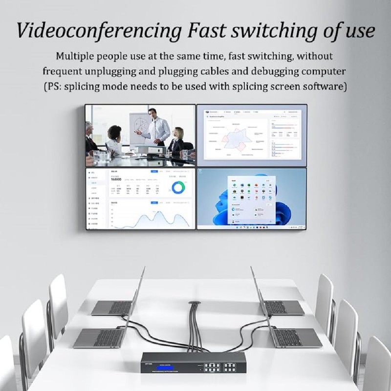 4K HDMI Matrix Switcher 4x4 with Web GUI & 3.5mm