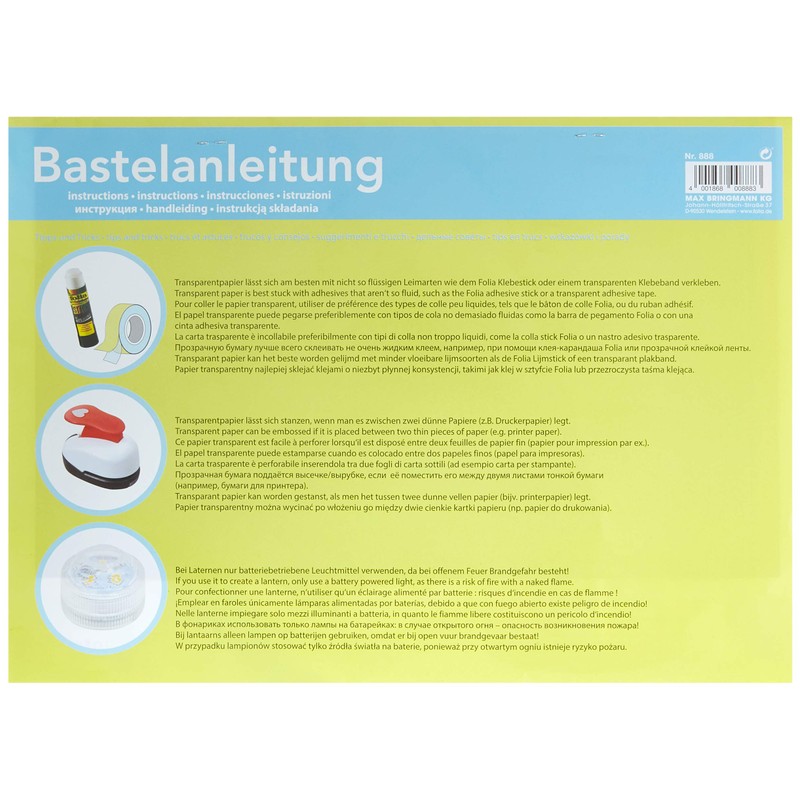 folia 888 Transparent Paper / Kite Paper Sheets in a