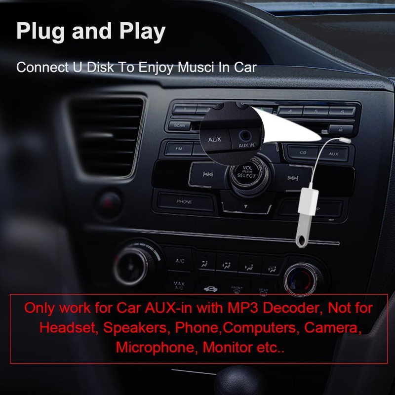 Oxsubor AUX to USB Adapter, 3.5mm Male Audio Jack to