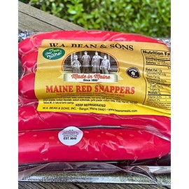 Maine Red Hot Dogs - Gluten Free, Maine Made, Natural Casings, Red Snappers (2 Pack), 8.0 Ounce