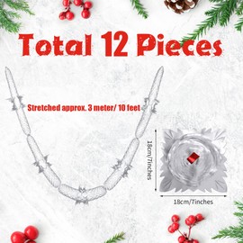 Chunyin 118 Feet Large Size Square Foil Garlands Christmas Ceiling Decorations Festive Hanging Tinsel Swirl Decoration for Xmas New Year Birthday Wedding Party Supplies(Silver)