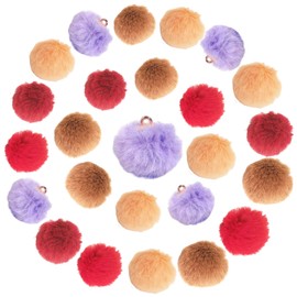QIUMING Plush Pom Pom Charm Fluffy Pompom Balls DIY Faux Fur Pompoms Pompoms for Crafts Small Pompoms for Crafts for Party Decoration, Garlands, Tassels, Hair Accessories, Clothing (50)
