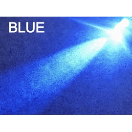 USA-LEDs 5pcs Pre-Wired 5mm BLUE LEDs! 3VDC! 5 Super Bright LEDs! Made In USA!