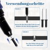 60-Piece Black Rivet Set, Blind Rivets Set Made of Aluminium/Steel,