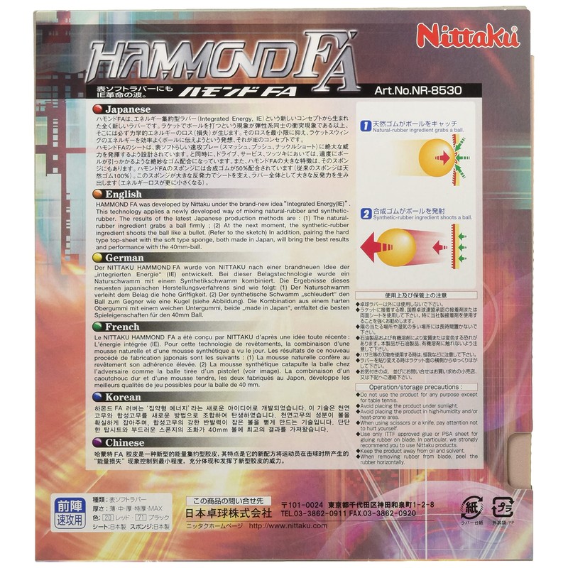 Nittaku NR-8530 Table Tennis Rubber Hammond FA Table Soft High