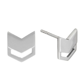 Silverly Women's 925 Sterling Silver Chevron Arrow Military Army Geometric Stud Earrings