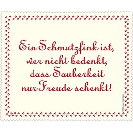 Inkognito Cleaning Cloth for Spectacles "A Litter Bug is Someone Who Has Forgotten That Cleanliness Just Makes You Happy" [in German]