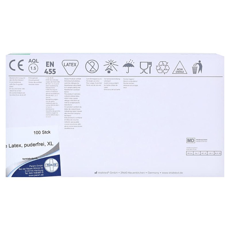 Disposable Latex Powder-Free Gloves XL Pack of 100