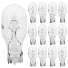 QYKAVM 12-Pack Landscape Light Bulbs 18 Watt 12 Volt T5 Low Voltage Small Incandescent Light Bulbs for Malibu Lights Landscape, Appliance, RV, Outdoor -1/4 Wedge Base,2800K Warm White,CRI 85 (Clear)