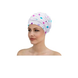 Fashy Shower Cap with Wide Headband with Colourful Dots