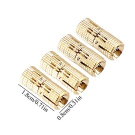 Zerodis Bisagras de Barril del Latón Oculto, 4 piezas 8mm Bisagras Invisibles de Gabinete 180 Grados para Muebles Cajas para Joyería y Música