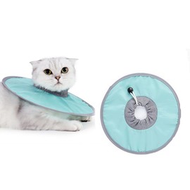 1Pc Dog Neck Cone Collar, Cat Recovery Collar Adjustable Cat Neck Protective Collar,Adjustable Pet Protective Collar Dog Recovery Collar, L Size, Green ﻿
