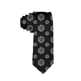 ZGH Men D-20 Dice Black Novelty Necktie Great For Wedding Party Groom Groomsmen