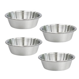 4 Stück Mini Dipping Untertassen, Edelstahl Soßenschale, Souffle Tassen, Metall Auflaufförmchen für kleine Portionen Gewürze, Vorbereitung, Beilagen, Salatdressing (65 g, Silber)