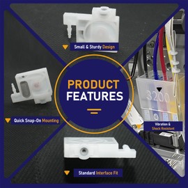 4-Pack Printer Ink Damper Replacement Compatible with Epson P408 R1900 R1390 L1800 L1400 R2000 R2400 L1300 T50 L805 DTF Printers, Fits for E-pson Photo Printer Cartridge Accessories Dumper White