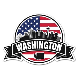 Washington Vinyl-Aufkleber, 2 x 10 cm, Staat Amerika, USA, USA, Flagge, Reisen, Urlaub, Geographie, Standort, Aufkleber, Scrapbook, Aufkleber #83239