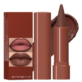 Erinde 2-in-1 Lip Liner and Lipstick Lip Combo Set, Matte Nude Dark Brown Red Lip Liners Creamy Lip Pencil, High Pigmented Long Lasting Waterproof Smudge Proof Lip Liner Lipstick Crayon Makeup, 05#